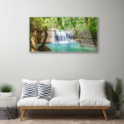 Plexiglas schilderij Waterval lake forest nature