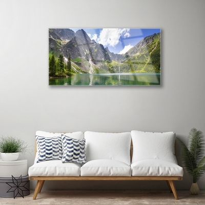 Plexiglas schilderij Mountain lake landscape