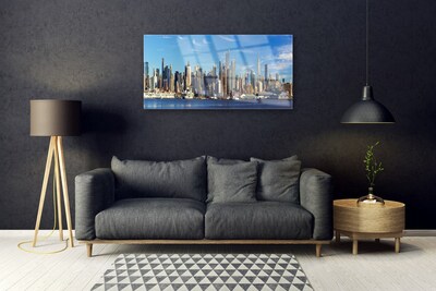 Plexiglas schilderij Wolkenkrabbers van de stad huizen