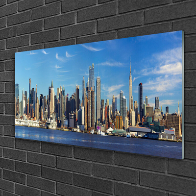 Plexiglas schilderij Wolkenkrabbers van de stad huizen