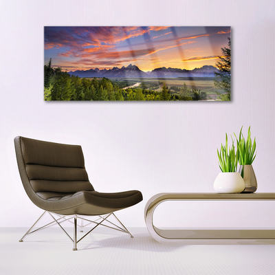 Plexiglas schilderij Sun mountain forest nature