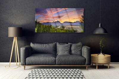 Plexiglas schilderij Sun mountain forest nature