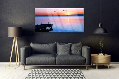 Plexiglas schilderij Sea pier zon landschap