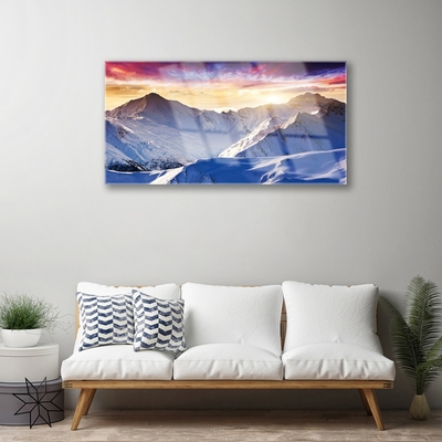 Plexiglas schilderij Snow mountain landschap