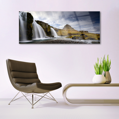 Plexiglas schilderij Waterval van de berg landschap