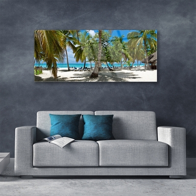 Plexiglas schilderij Beach palm trees landscape