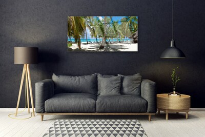 Plexiglas schilderij Beach palm trees landscape