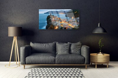 Plexiglas schilderij Sea bergen landschap van de stad