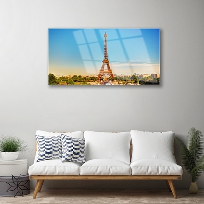 Plexiglas schilderij Eiffeltoren in parijs stad