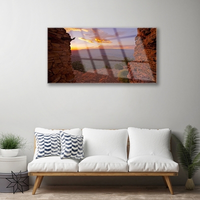 Plexiglas schilderij Wolken landschap van de hemel rock