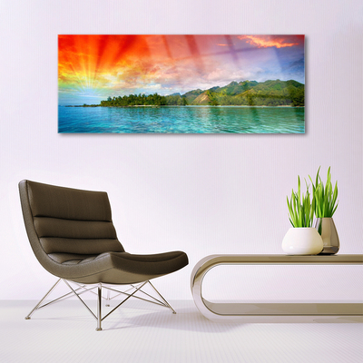 Plexiglas schilderij Sky sea bos landschap