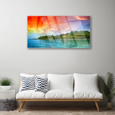 Plexiglas schilderij Sky sea bos landschap