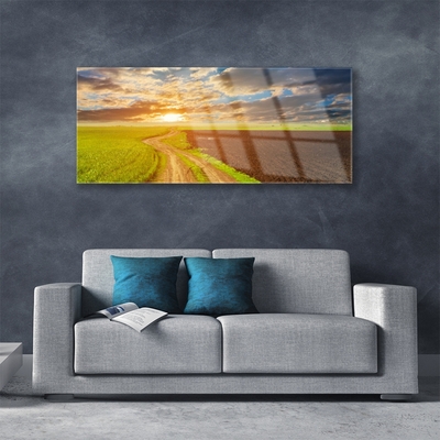 Plexiglas schilderij Nature field zon van de hemel