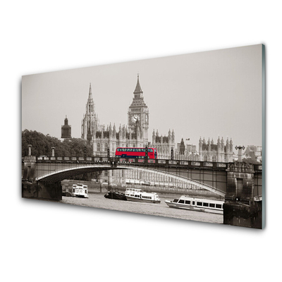 Plexiglas schilderij London bridge, de big ben