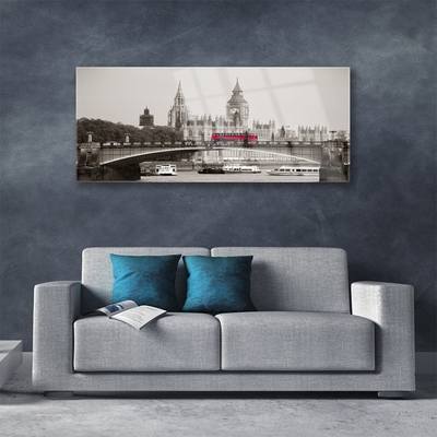 Plexiglas schilderij London bridge, de big ben