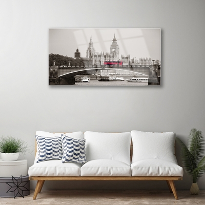 Plexiglas schilderij London bridge, de big ben