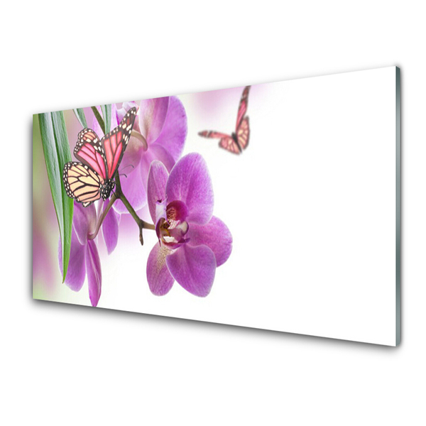 Plexiglas schilderij Butterflies bloemen nature