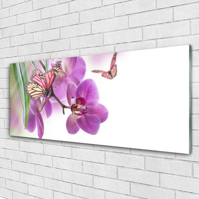 Plexiglas schilderij Butterflies bloemen nature