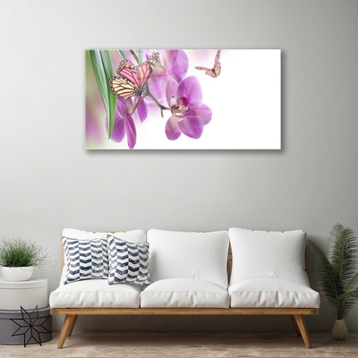 Plexiglas schilderij Butterflies bloemen nature