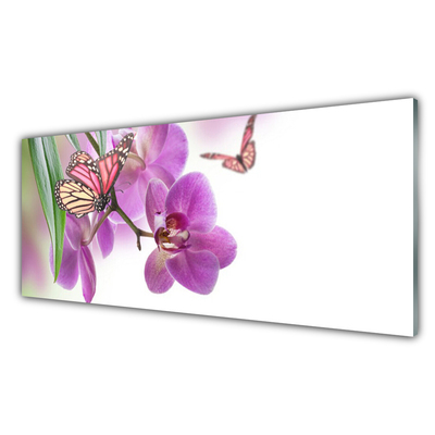 Plexiglas schilderij Butterflies bloemen nature