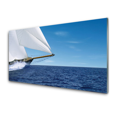 Plexiglas schilderij Overzees landschap boat