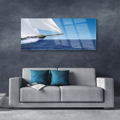 Plexiglas schilderij Overzees landschap boat