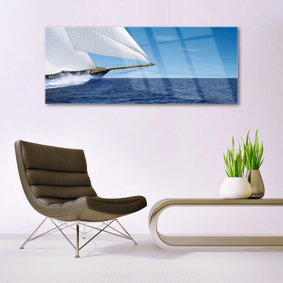 Plexiglas schilderij Overzees landschap boat