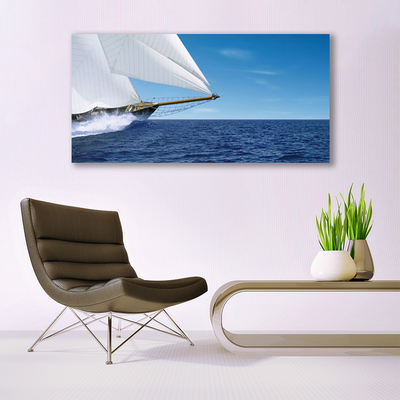 Plexiglas schilderij Overzees landschap boat