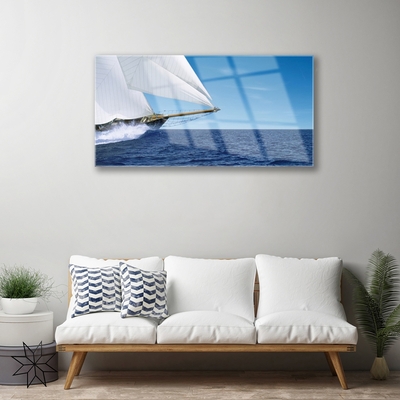 Plexiglas schilderij Overzees landschap boat