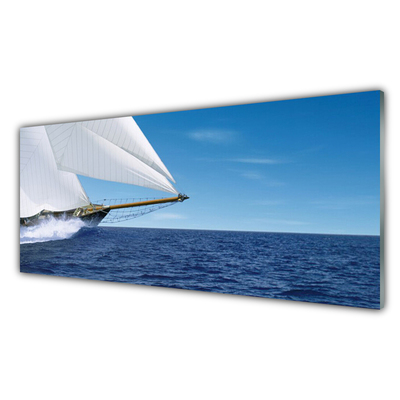 Plexiglas schilderij Overzees landschap boat