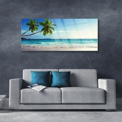 Plexiglas schilderij Seaside palm beach landschap