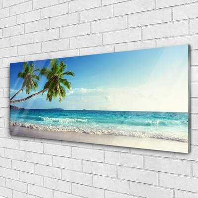 Plexiglas schilderij Seaside palm beach landschap