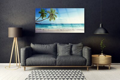 Plexiglas schilderij Seaside palm beach landschap