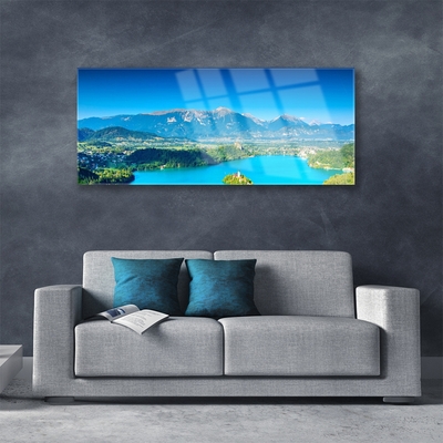 Plexiglas schilderij Mountain lake landscape