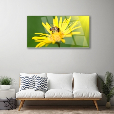 Plexiglas schilderij Bee flower nature