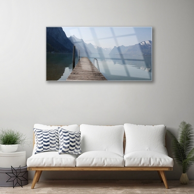 Plexiglas schilderij Pier bergenlandschap lake
