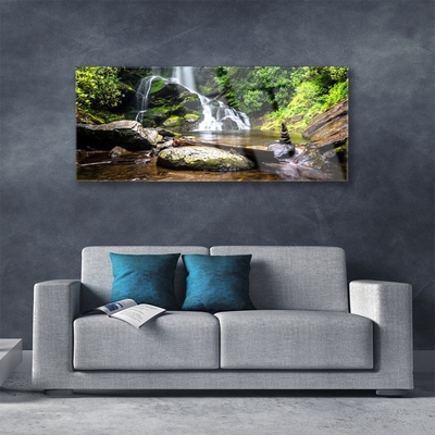 Plexiglas schilderij Bos stroom waterfall nature