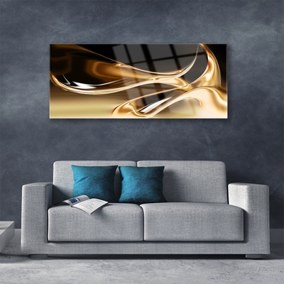 Plexiglas schilderij Gouden abstracte kunst kunst