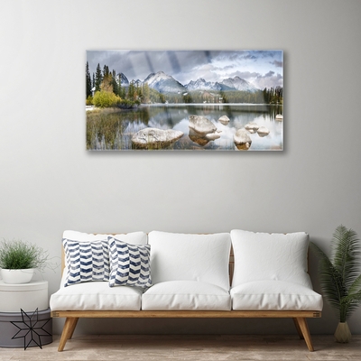 Plexiglas schilderij Lake bergen bos landschap