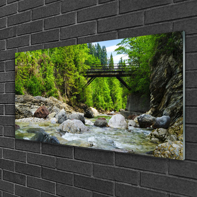 Plexiglas schilderij Houten brug in het bos