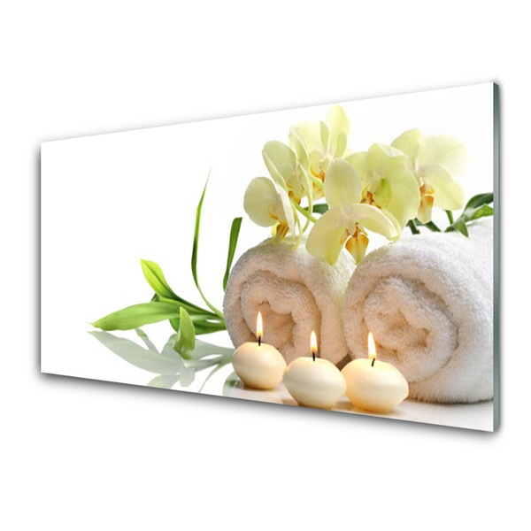 Plexiglas schilderij Spa handdoeken kaarsen orchidee