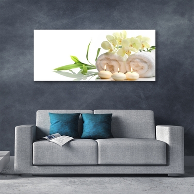 Plexiglas schilderij Spa handdoeken kaarsen orchidee