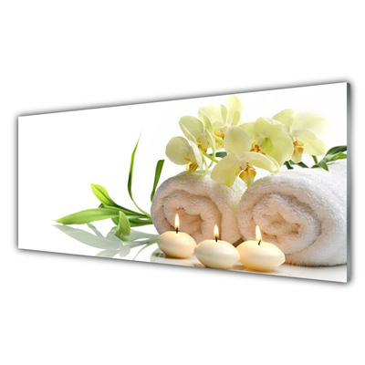 Plexiglas schilderij Spa handdoeken kaarsen orchidee