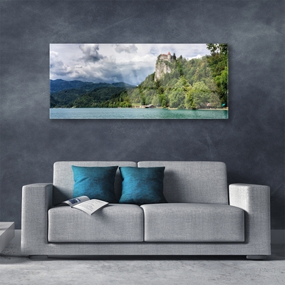 Plexiglas schilderij Castle in the mountains bos landschap