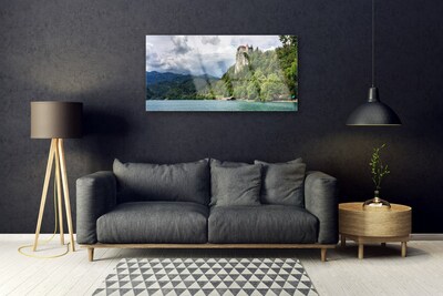 Plexiglas schilderij Castle in the mountains bos landschap