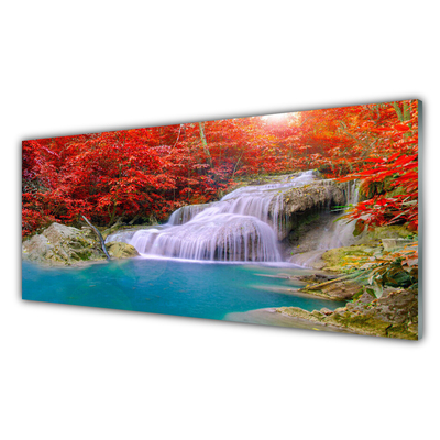 Plexiglas schilderij Autumn boswaterval