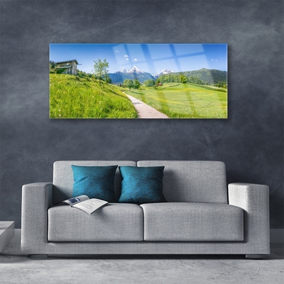 Plexiglas schilderij Mountain meadow path valley