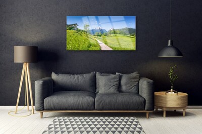 Plexiglas schilderij Mountain meadow path valley