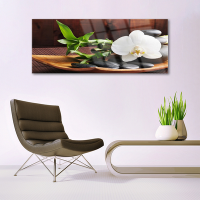 Plexiglas schilderij Bamboo zen white orchid