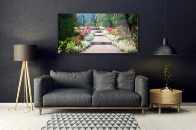 Plexiglas schilderij Bloemen garden park trappen